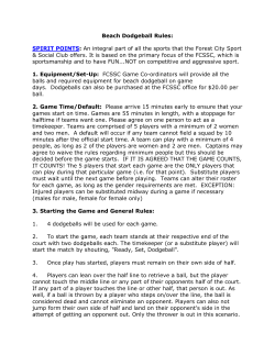 Beach Dodgeball Rules