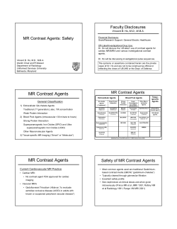 MR Contrast Agents
