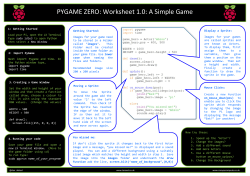 PYGAME ZERO: Worksheet 1.0: A Simple Game