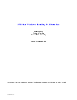 Reading a SAS XPORT Format Data Set with SPSS