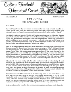 Pat O`Dea: The Kangaroo Kicker.