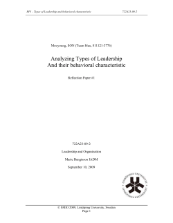 Analyzing Types of Leadership And their behavioral characteristic