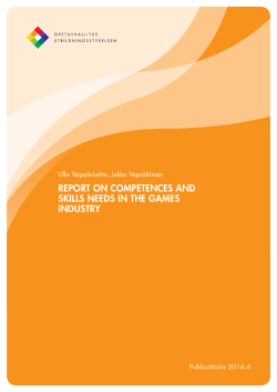report on competences and skills needs in the games industry