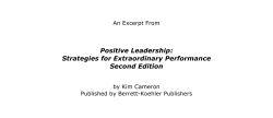 Positive Leadership: Strategies for Extraordinary Performance