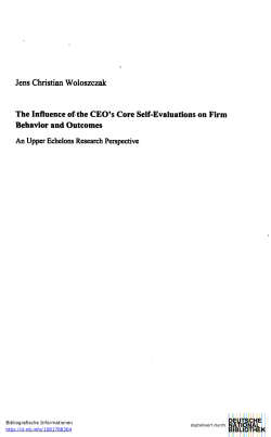 The Influence of the CEO`s Core Self