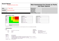 Risk Assessment for Events on Parks and Open Spaces