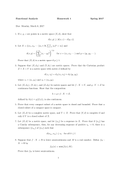 Functional Analysis Homework 1 Spring 2017 Due: Monday, March