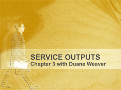 Segmentation: Service Outputs