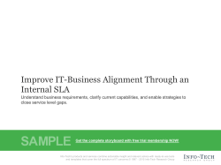 Improve IT-Business Alignment Through an Internal SLA Sample