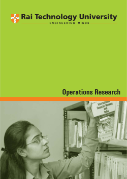 Operations Research - Department of Higher Education