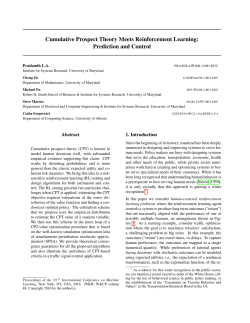 Cumulative Prospect Theory Meets Reinforcement Learning