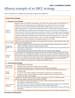 Albania example of an SBCC strategy