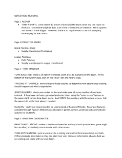 NOTES FROM TRAINING: Page 1 AGENDA TEAM T