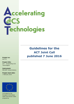 Title of deliverable - ACT - Accelerating CCS Technologies