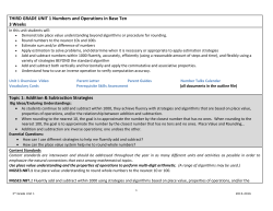 THIRD GRADE UNIT 1 Numbers and Operations in