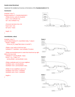 Doubly Linked Worksheet Implement the stubbed out function at the