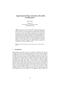 Supporting knowledge construction with mobile learning games