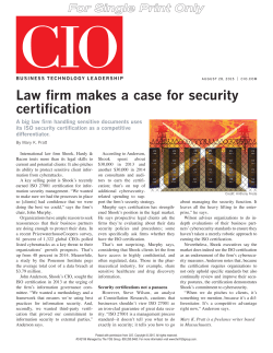 Law firm makes a case for security certification