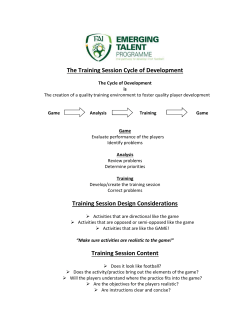 The Training Session Cycle of Development