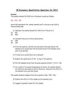 IB Economics Quantitative Questions for 2013