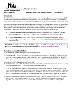 Affidavit of Authorized Agent form - Minnesota Department of Human