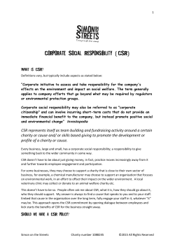 ? CSR represents itself as team building and fundraising activity