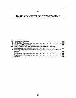 Basic Concepts of Optimization