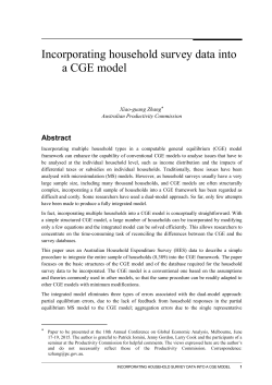 Incorporating household survey data into a CGE model