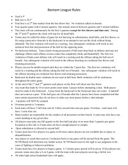 Bantam League Rules - scott county youth basketball