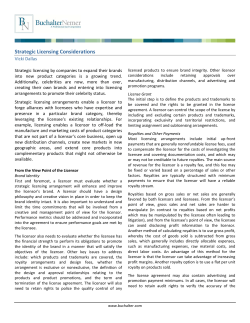 Strategic Licensing Considerations