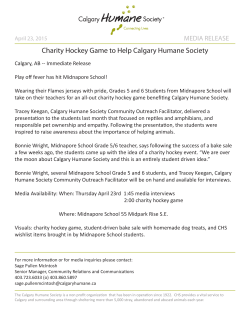Charity Hockey Game to Help Calgary Humane Society