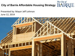 City of Barrie Affordable Housing Strategy