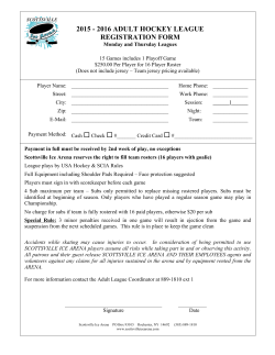 2015 - 2016 adult hockey league registration form
