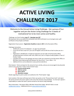 TOTAL POINTS FOR ACTIVE LIVING
