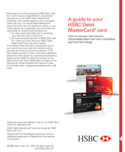 A guide to your HSBC Debit MasterCard&reg; card