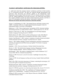 Learners` and teachers` preferences for classroom activities