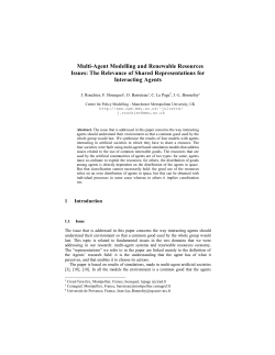 Multi-Agent Modelling and Renewable Resources Issues