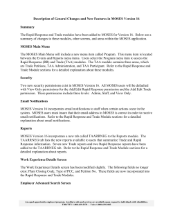 Description of General Changes and New Features in MOSES