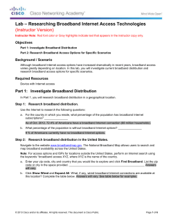 Lab &ndash; Researching Broadband Internet Access Technologies