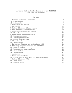 Advanced Mathematics for Economics, course 2013