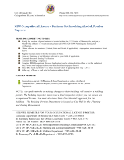 CITY OF MANDEVILLE Planning and Zoning Department &bull; 985