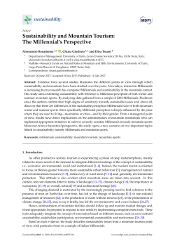 Sustainability and Mountain Tourism: The Millennial`s