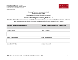 Exercise: Creating a Favorability Scale (Slide 16) Highest Weighted