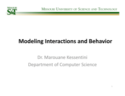 Design: Modeling Interactions and Behavior