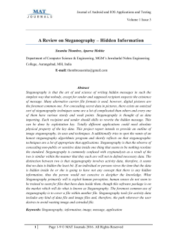 A Review on Steganography &ndash; Hidden Information