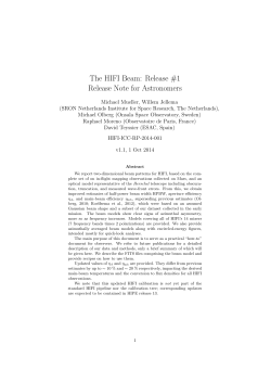 The HIFI Beam: Release #1 Release Note for - Herschel