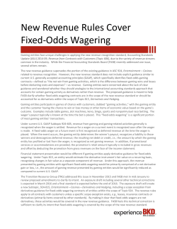 New Revenue Rules Cover Fixed-Odds Wagering