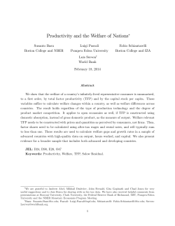 Productivity and the Welfare of Nations