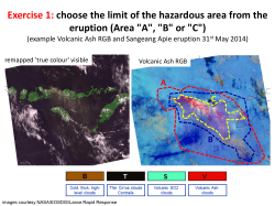 Exercise 1: choose the limit of the hazardous area from the eruption