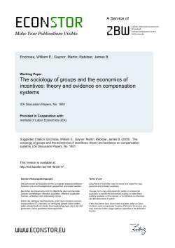 The Sociology of Groups and the Economics of Incentives: Theory